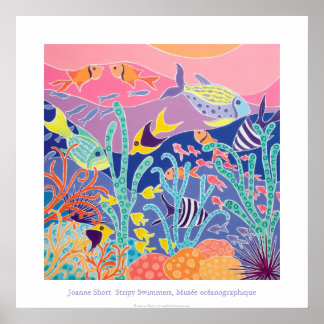 Póster Art Poster: Stripy Swimmers Musée océanographique