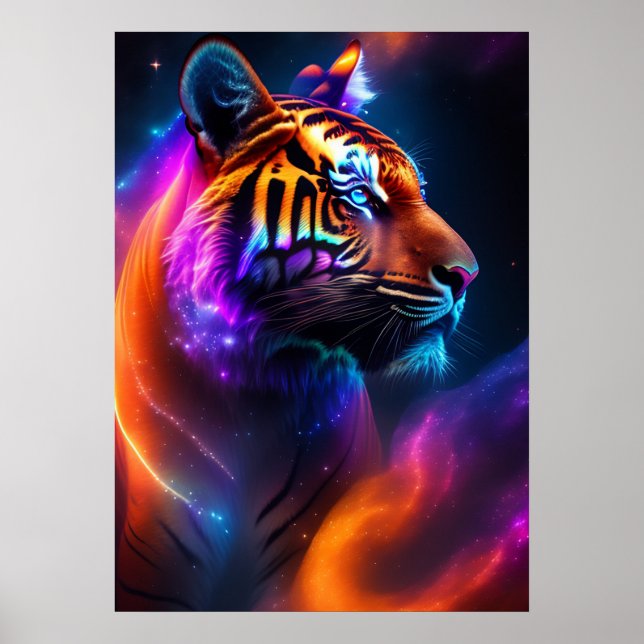 Poster Art Rainbow Tiger (Frente)
