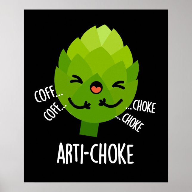 Poster Art sufke Funny Veggie Artichoke Pun Dark BG (Frente)