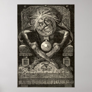 Poster Arte 1853 do vintage ao Zacharius de Jules Verne