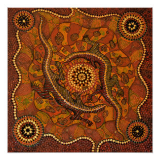 Póster Arte Aboriginal - Poster de Sonhos de Goanna