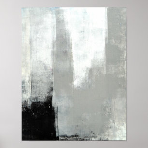 Póster Arte abstracta cinzenta "atrasada"