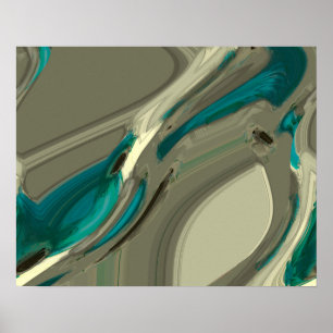 Poster Arte abstracta cinzenta e azul