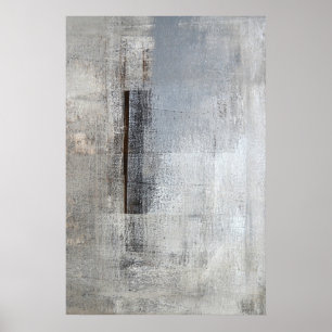 Póster "Arte abstracta cinzenta e bege do solitário