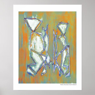 Póster Arte abstracta colorida MC Belkadi 16x20 do casal
