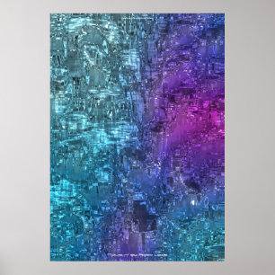 Póster Arte abstracta crepuscular das matiz pelo índigo