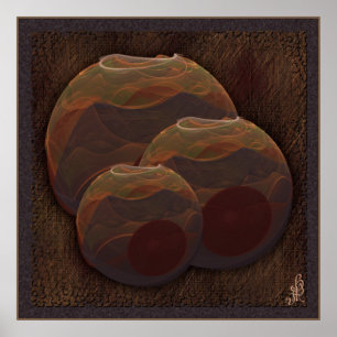 Póster Arte abstracta da cerâmica do Fractal dos oásis