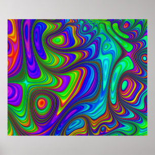 Poster Arte abstracta textured 3D colorida do arco-íris