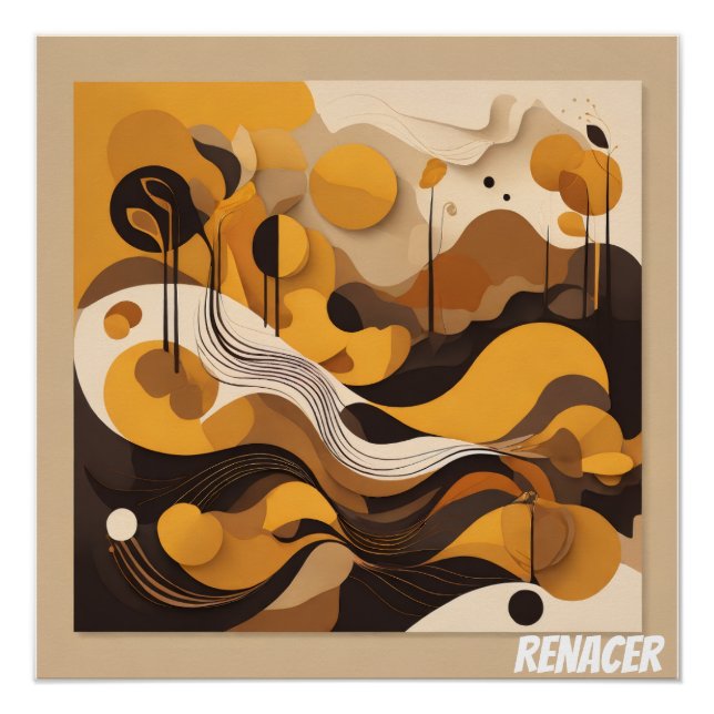 Póster Arte Abstracto Solar Renacer Natural (Frente)