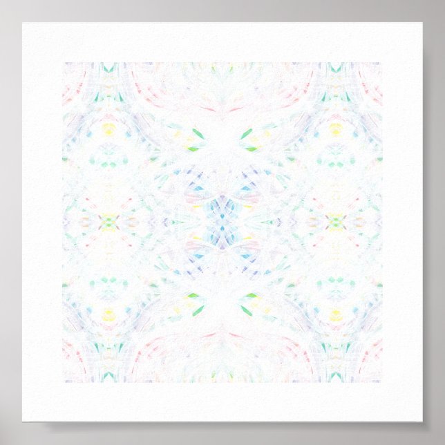 Poster Arte Abstrata Aquarela Arco-íris Luz de Cisma (Frente)