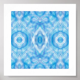 Poster Arte Abstrata Aquarela Azul Claro Fé