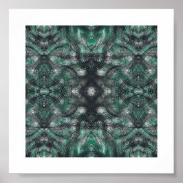 Poster Arte Abstrata Aquarela Verde Escuro Alturas