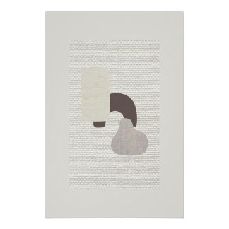 Póster Arte Abstrata Bege