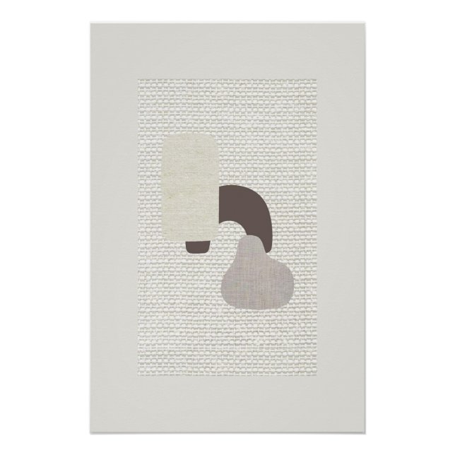 Póster Arte Abstrata Bege  (Frente)