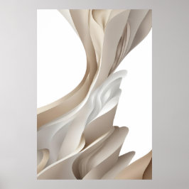 Poster Arte Abstrata Bege Contemporânea e Elegante