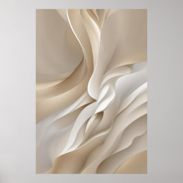 Poster Arte Abstrata Bege Esculpida