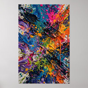 Poster Arte abstrata Caos Color Splash