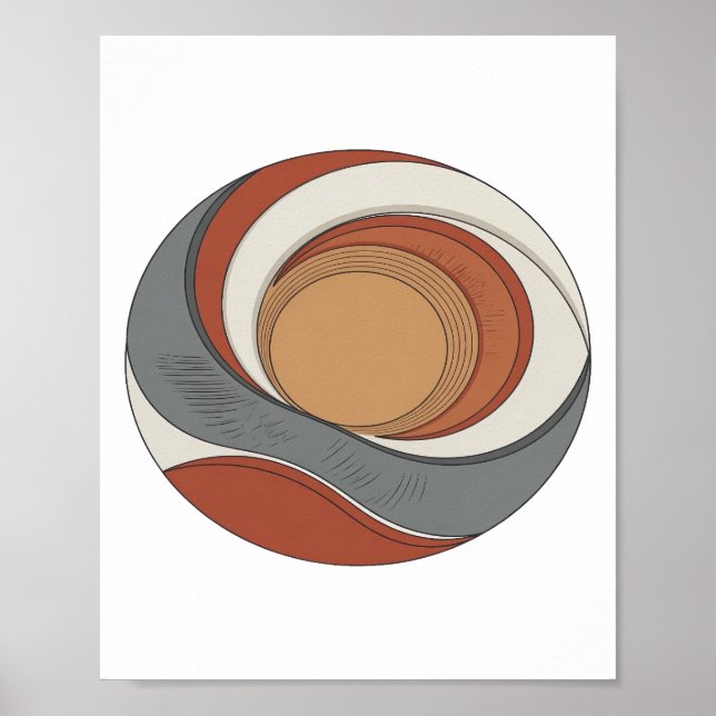Poster Arte abstrata cinza WITTY Design gráfico v2 (Frente)