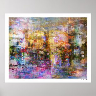 Poster Arte abstrata colorida de Digitas