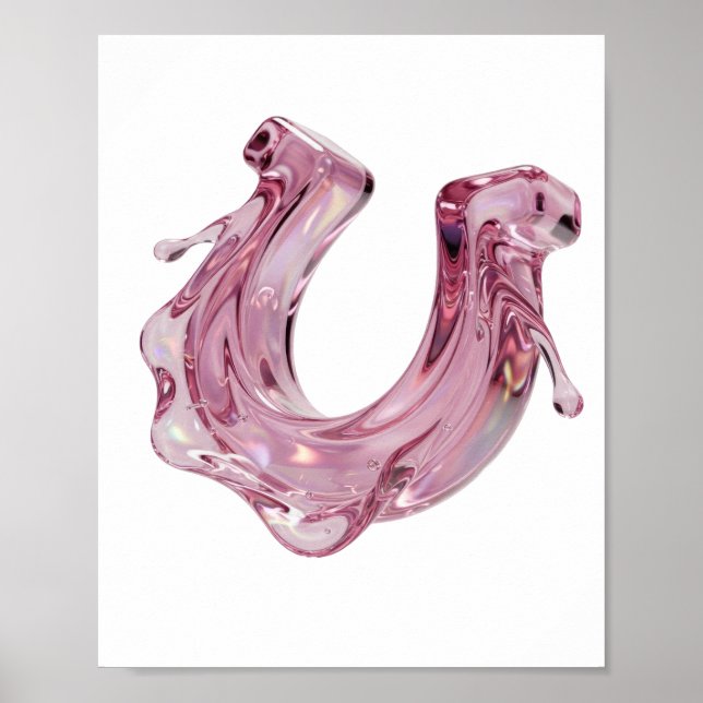 Poster Arte abstrata cor-de-rosa ousada Design Gráfico (Frente)