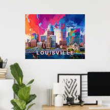 Arte abstrata da pitoresca silhueta de Louisville