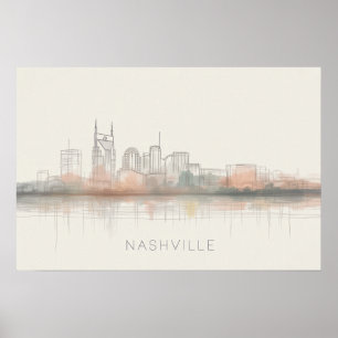 Poster Arte Abstrata da Silhueta de Nashville Tennessee