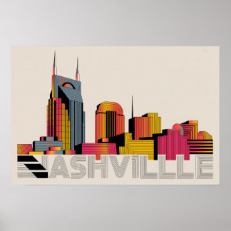 Poster Arte Abstrata da Silhueta de Nashville Tennessee