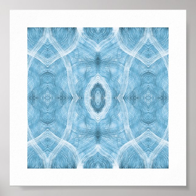 Poster Arte Abstrata de Aquarela Azul Push (Frente)