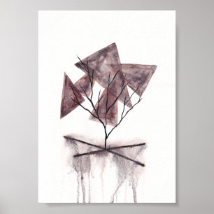 Poster Arte Abstrata de Aquarela da Morte