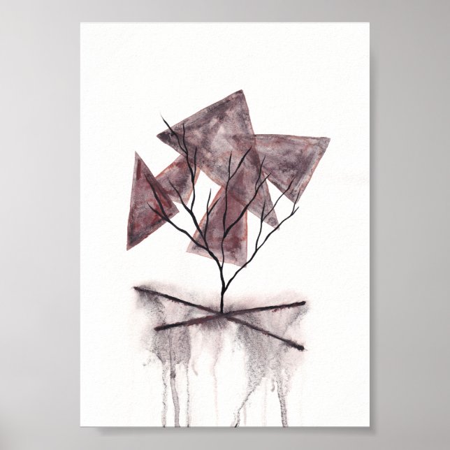 Poster Arte Abstrata de Aquarela da Morte (Frente)