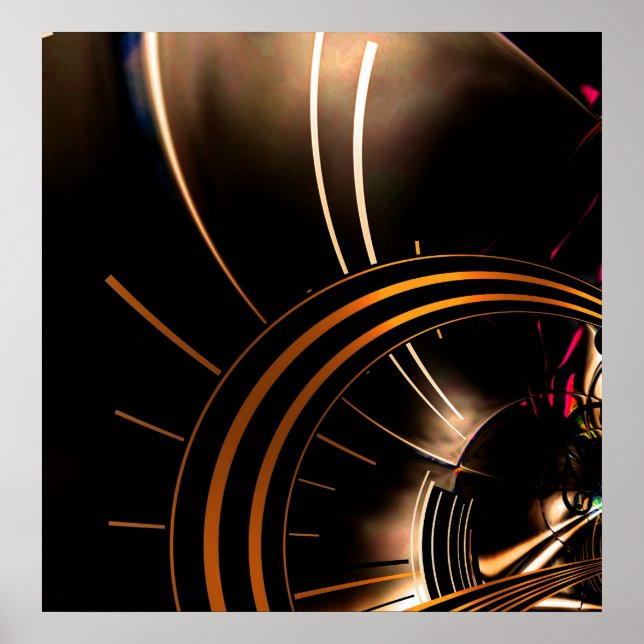 Poster Arte Abstrata de Cartaz Espaço Dourado (Frente)