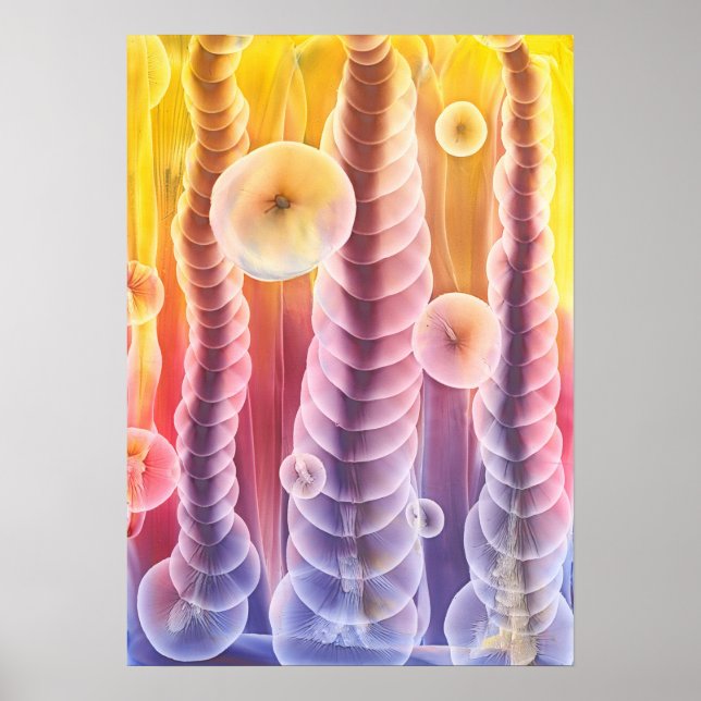 Poster Arte abstrata de fantasia pintada à mão (Frente)