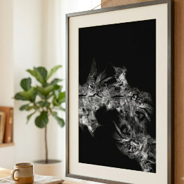 Poster Arte abstrata de fumaça etérea e temperamental
