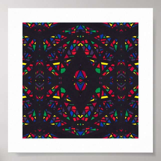 Poster Arte Abstrata de Guache em Arco-íris Espectroscópi (Frente)