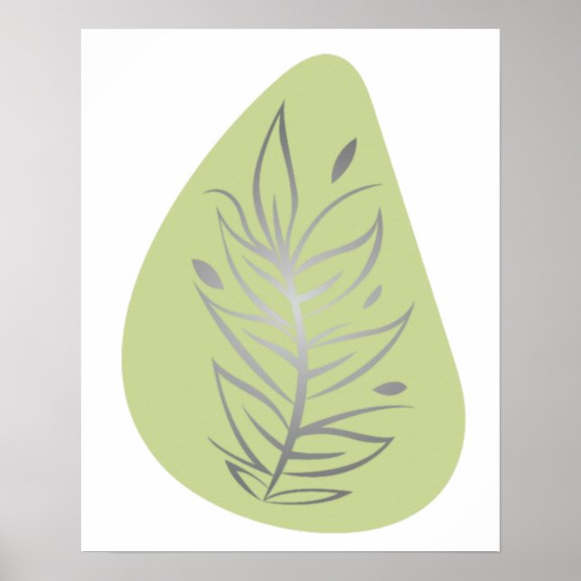 Poster Arte abstrata de linha de planta (Frente)