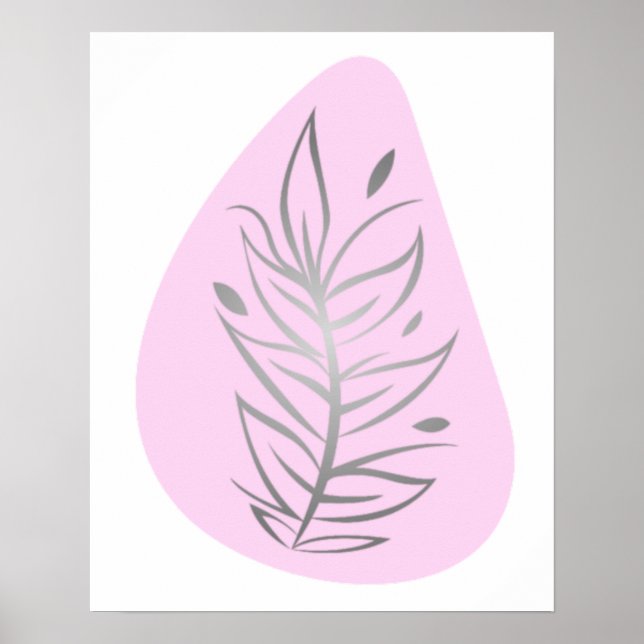 Poster Arte abstrata de linha de planta (Frente)