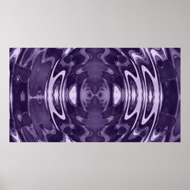 Poster Arte Abstrata de Padrão de Espelho Líquido Roxo (Frente)
