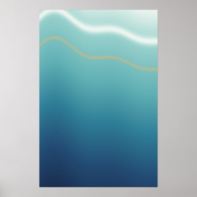 Poster Arte Abstrata de Parede de Onda do Oceano Costeiro (Frente)