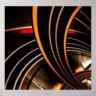 Póster Arte abstrata de pôster Espaço Dourado 2