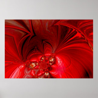 Póster Arte abstrata de pôster vermelho estágio 3