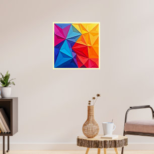 Poster Arte Abstrata de Prisma Geométrico Ousado