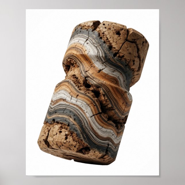 Poster Arte Abstrata Design Cinza Chic (Frente)