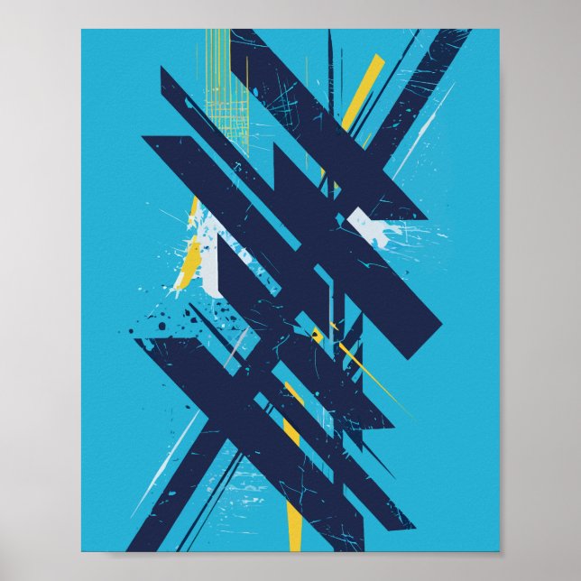 Poster Arte abstrata dinâmica de rua com formas ousadas (Frente)