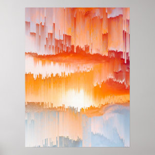 Poster Arte abstrata do pôr do sol com falha