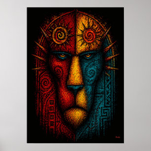 Poster Arte Abstrata do Rei Leão Primal – Expressionista