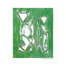 Arte abstrata ecológica verde moderna para casal