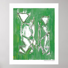Póster Arte abstrata ecológica verde moderna para casal