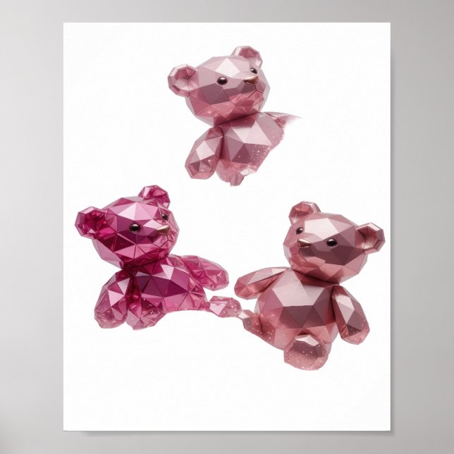 Poster Arte abstrata elegante em prata Declaração de desi (Frente)