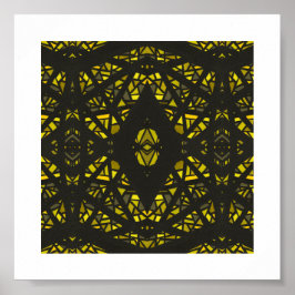 Poster Arte Abstrata em Amarelo Espectroscópico em Gouach