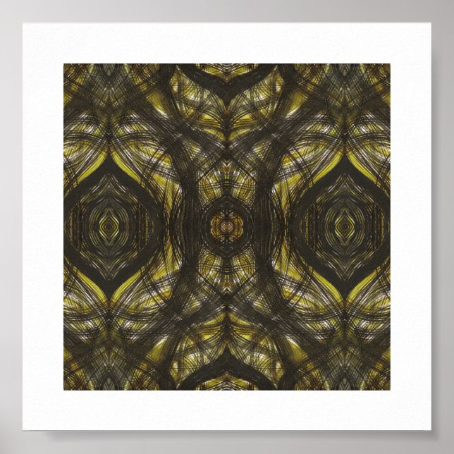 Poster Arte Abstrata em Aquarela Amarela (Frente)